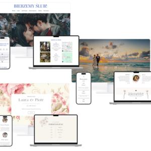 trzy wizualizacje dla strona ślubna