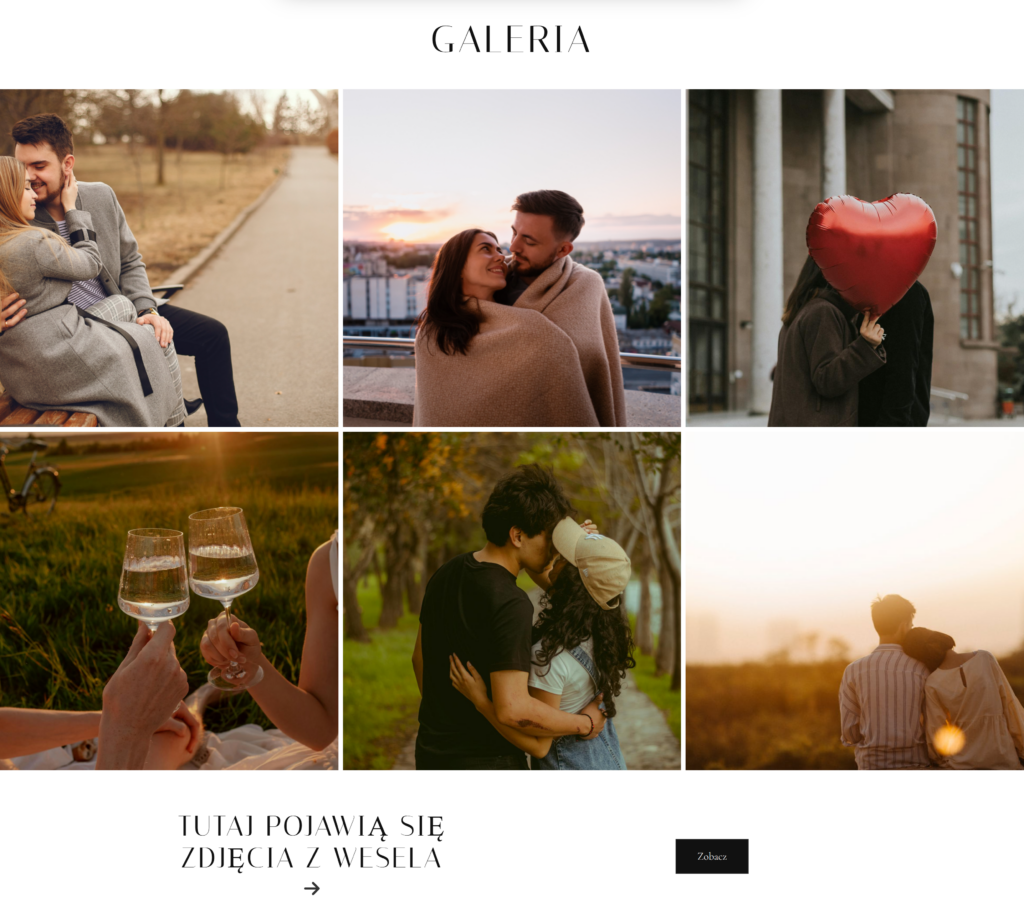 Galeria z trzema kolumnami oraz dwoma wierszami